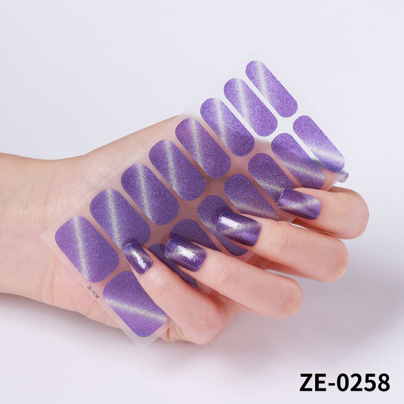 16 Pcs Cat Eye Glitter Nail Stickers