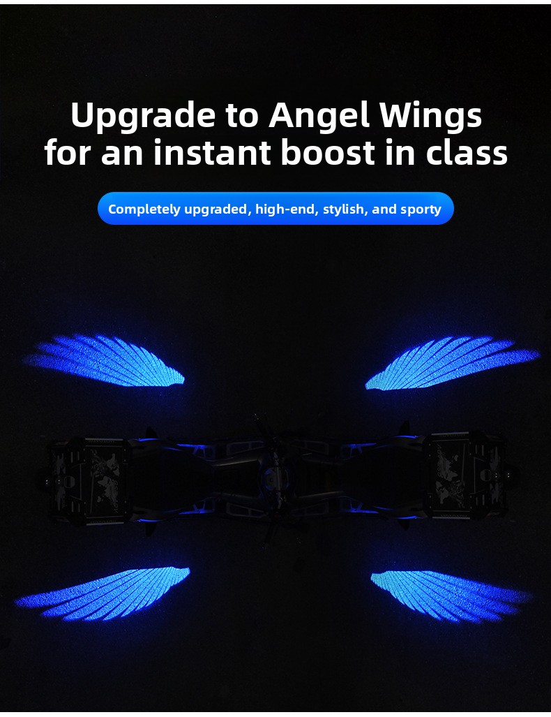 Motorcycle Floor Lamp Angel Wing Projection Lamp Welcome Lamp