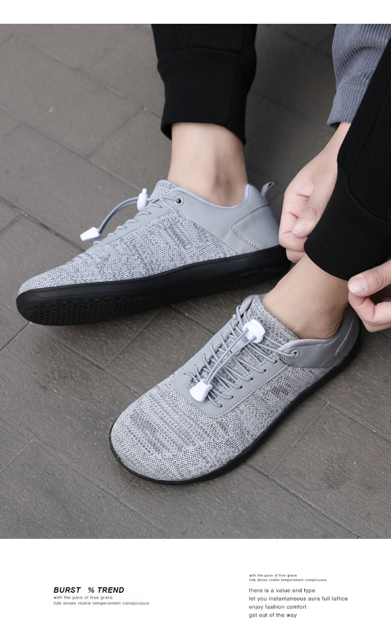 Men's Wide Toe Breathable Flyknit Hiking Sneakers