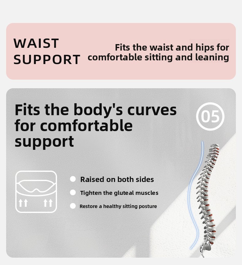 Integrated Lumbar Support Cushion with Memory Foam Backrest Breathable Office Chair Pad