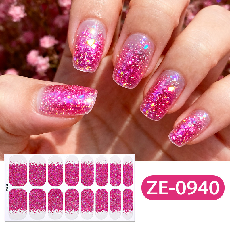 French Gold Foil Glitter Nail Stickers