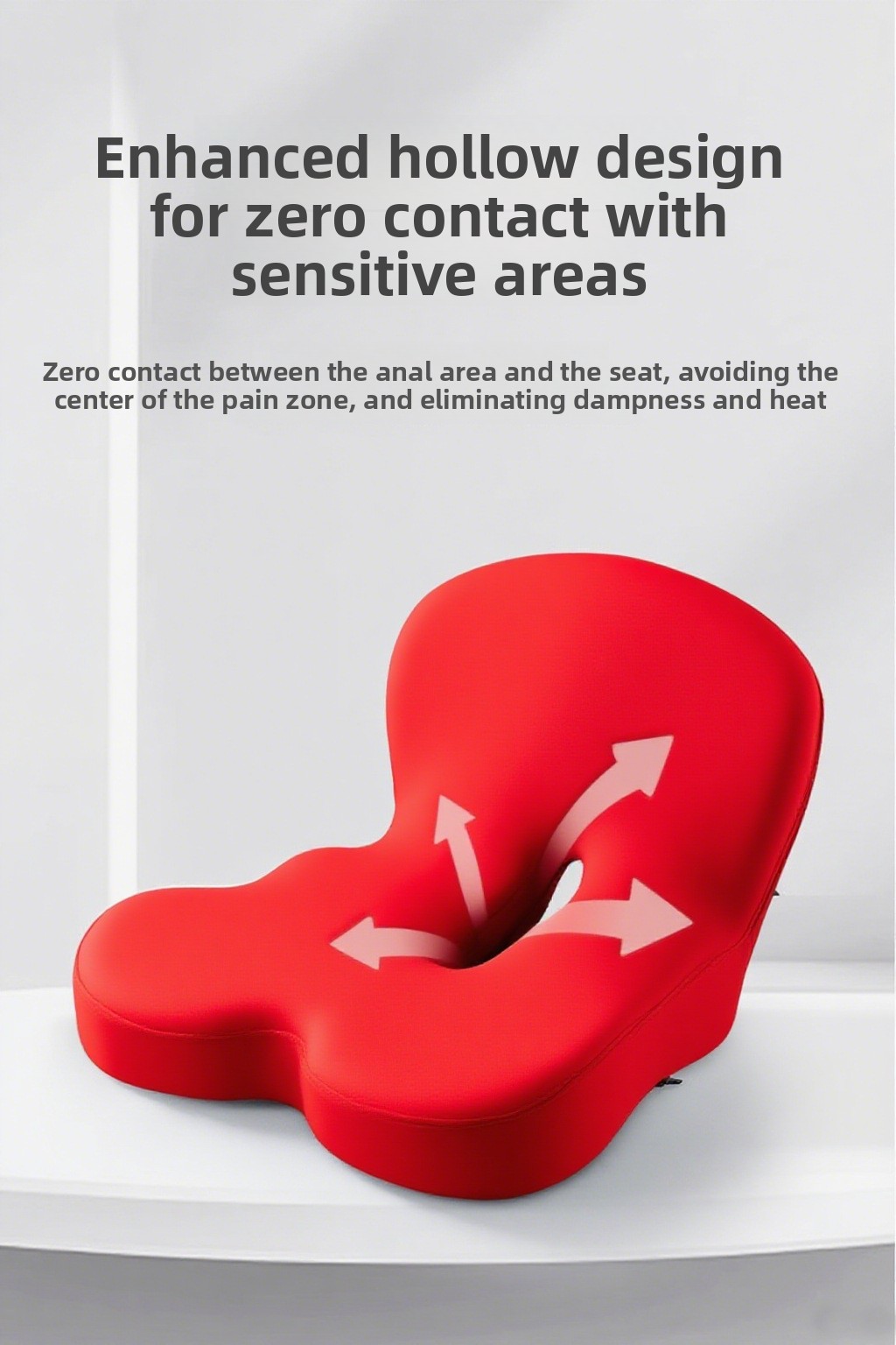 Ergonomic Memory Foam Seat Cushion with Lumbar Support Breathable Office Chair Pad