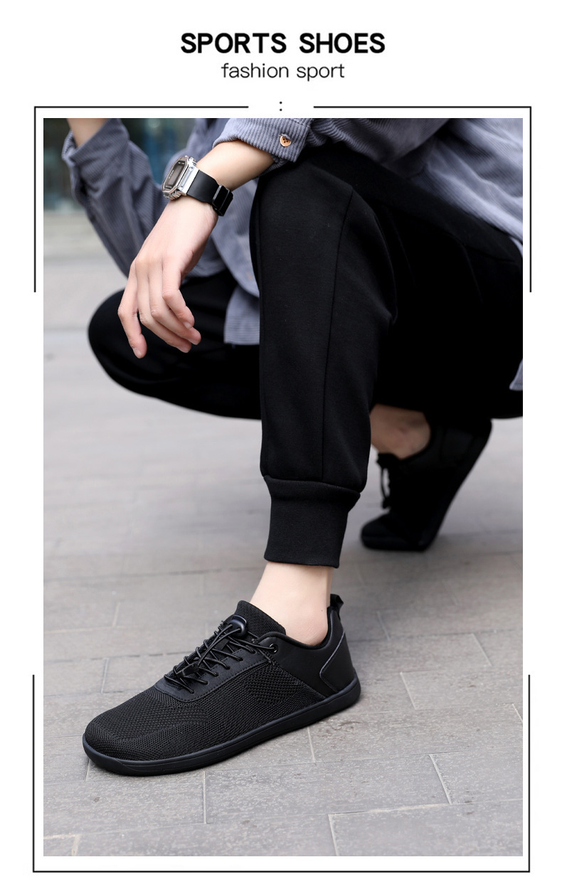 Men's Wide Toe Breathable Flyknit Hiking Sneakers
