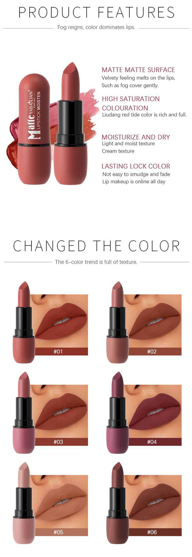 Long Lasting Waterproof Matte Lipstick Set