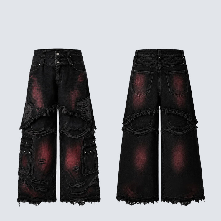 Burr Edge Wide Leg Jeans