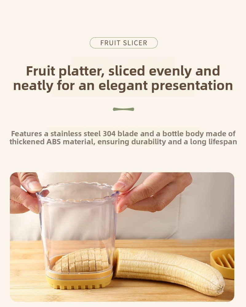 Stainless Steel Fruit and Vegetable Slicer Banana Strawberry Cutter Kitchen Gadget