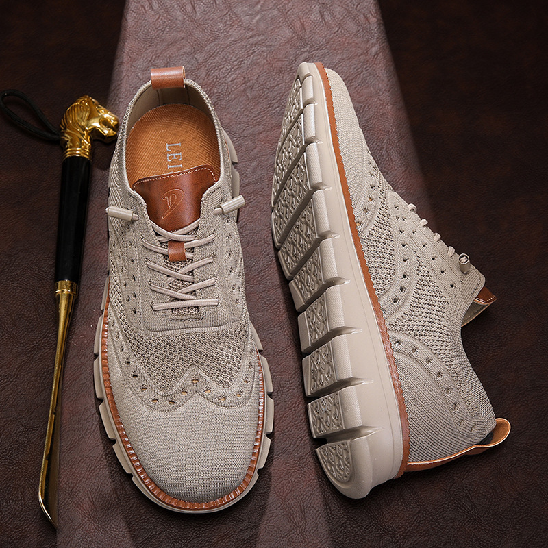 Men's Breathable Fly-Woven Mesh Casual Sneakers Lightweight Soft Sole Sports Shoes Large Size 40-50