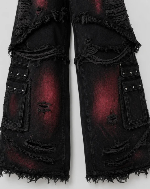 Burr Edge Wide Leg Jeans