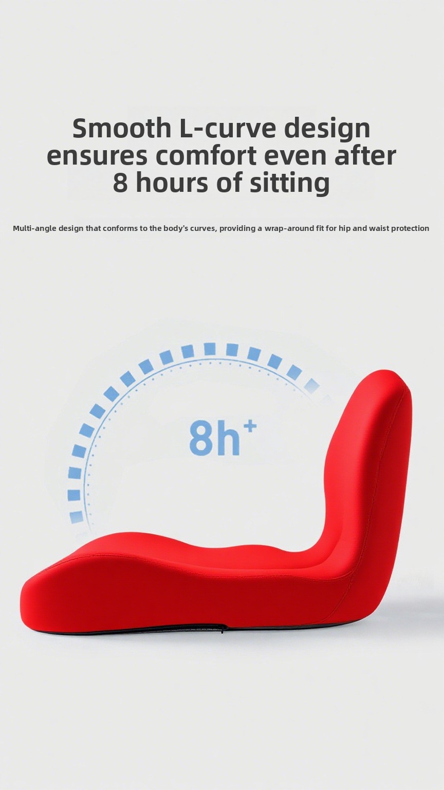 Ergonomic Memory Foam Seat Cushion with Lumbar Support Breathable Office Chair Pad