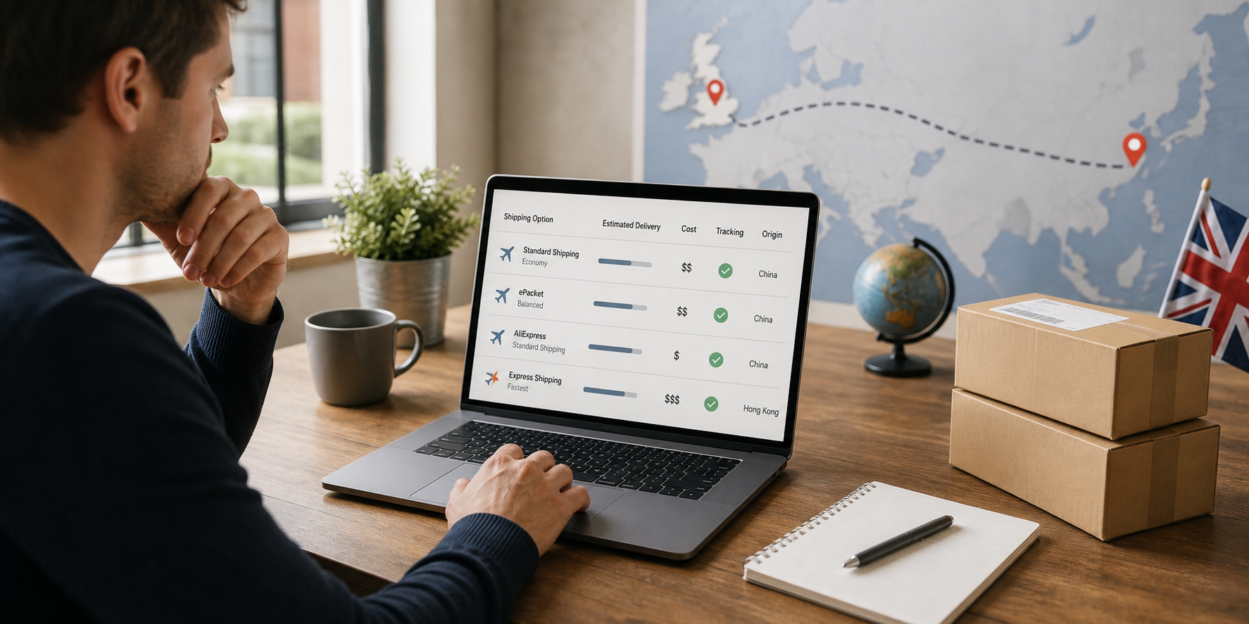 AliExpress processing time and shipping time for dropshipping orders to the UK