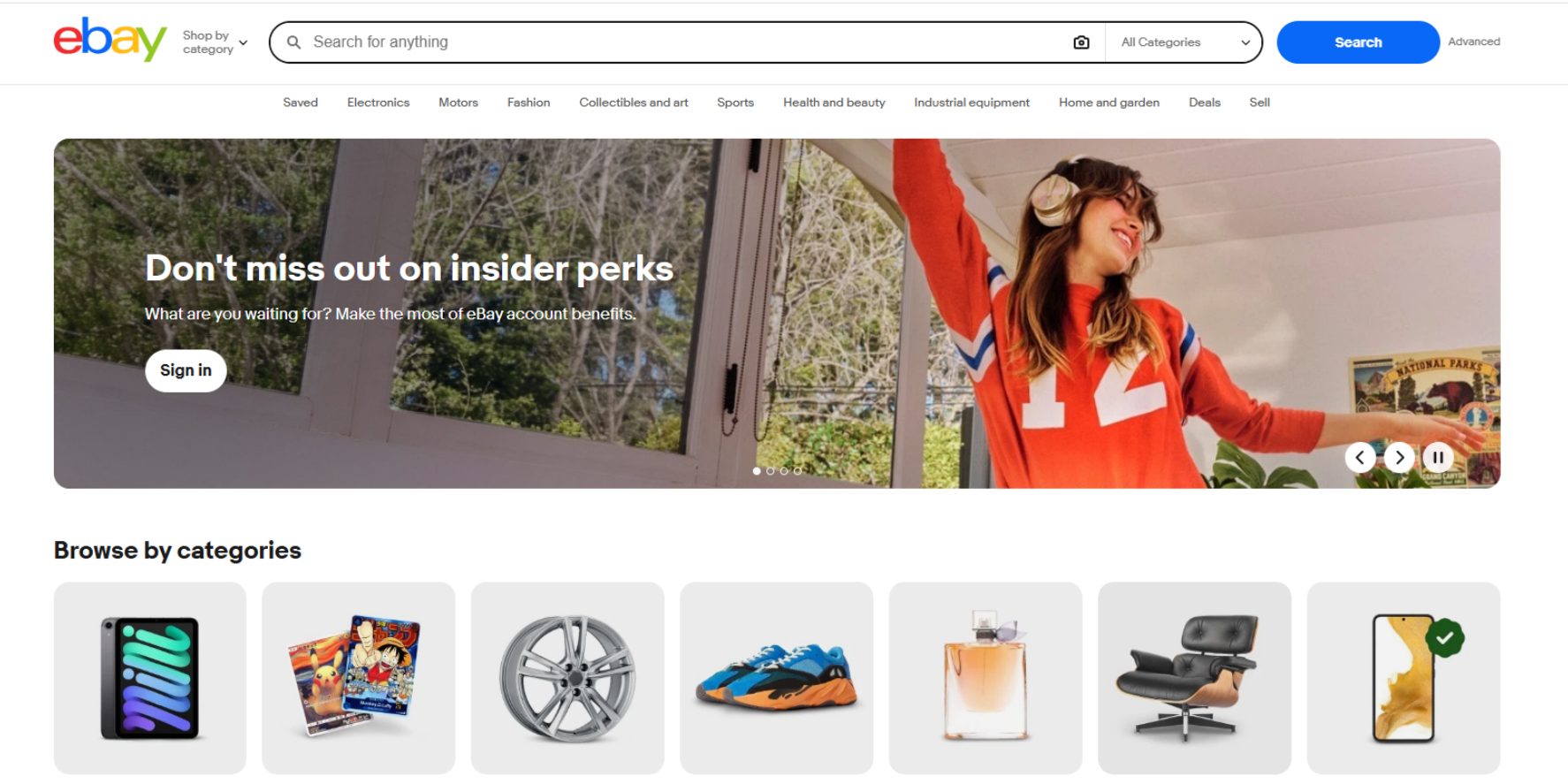 eBay online marketplace homepage