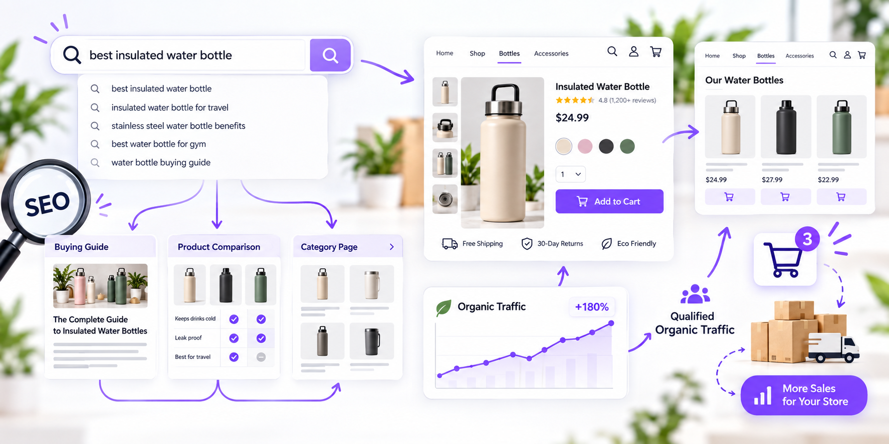 SEO strategy for driving organic traffic to a dropshipping store