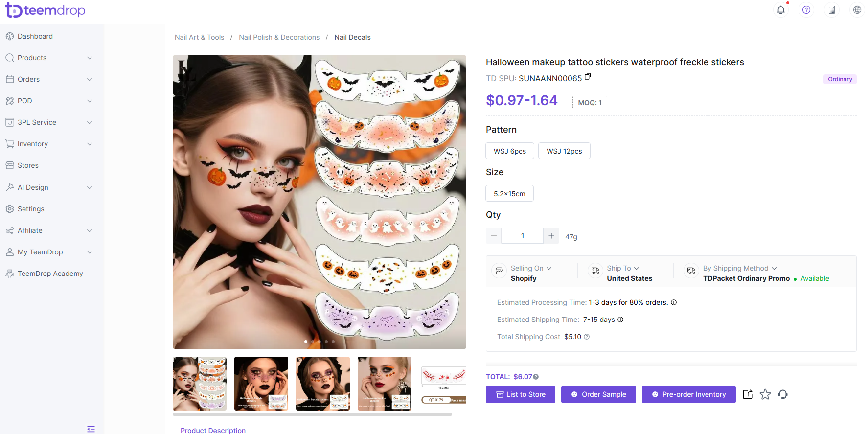 Halloween makeup tattoo stickers with pumpkin, bat, and ghost designs for face decoration