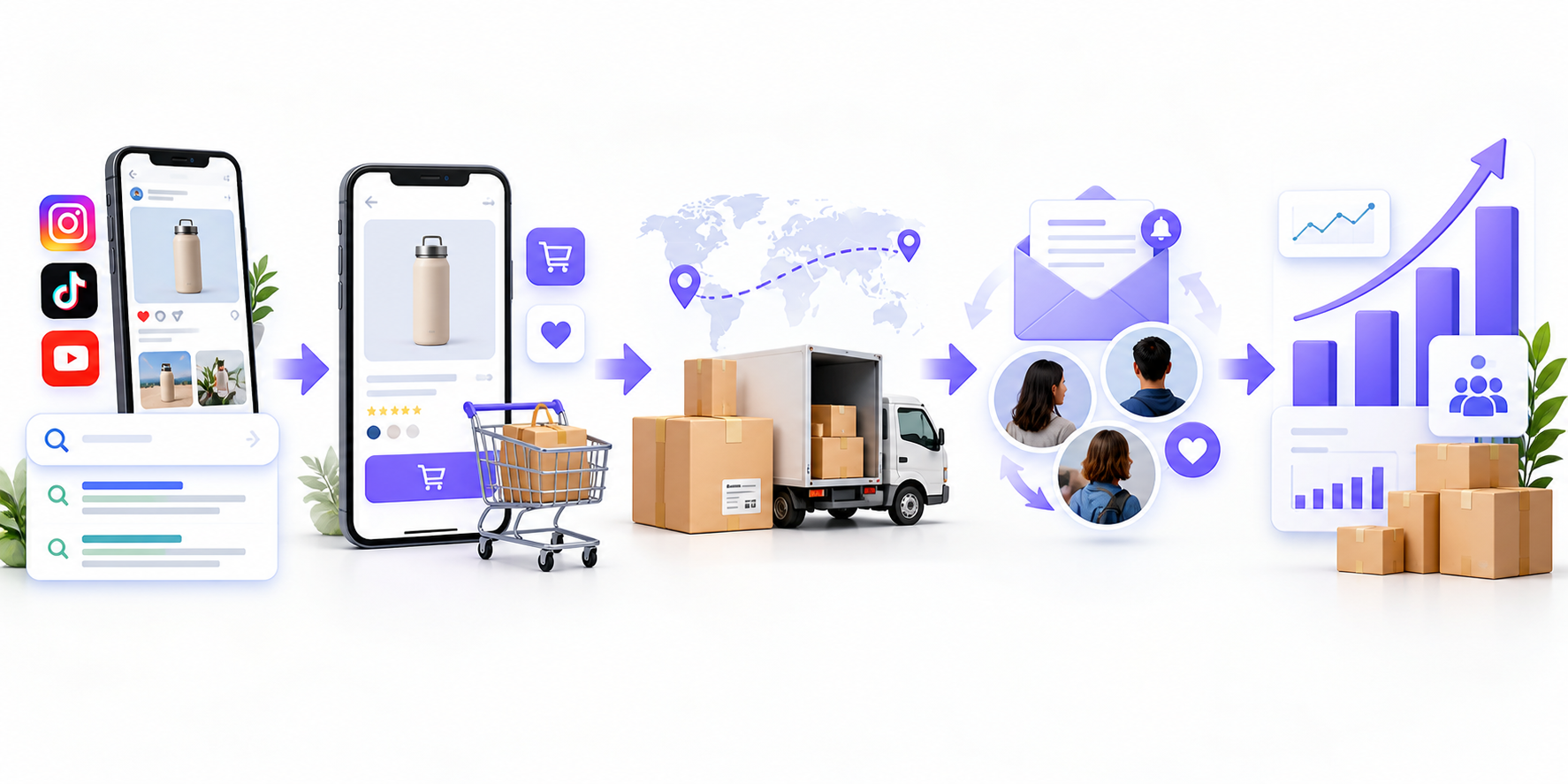 Dropshipping marketing strategy from traffic to sales and customer retention