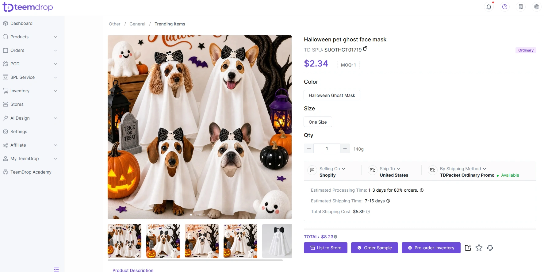 Halloween pet ghost face masks for dogs with white ghost costumes