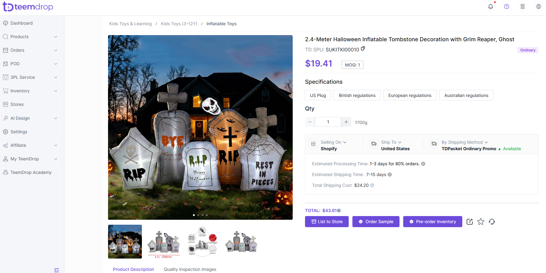 Halloween inflatable tombstone decorations with grim reaper and ghost designs in a front yard