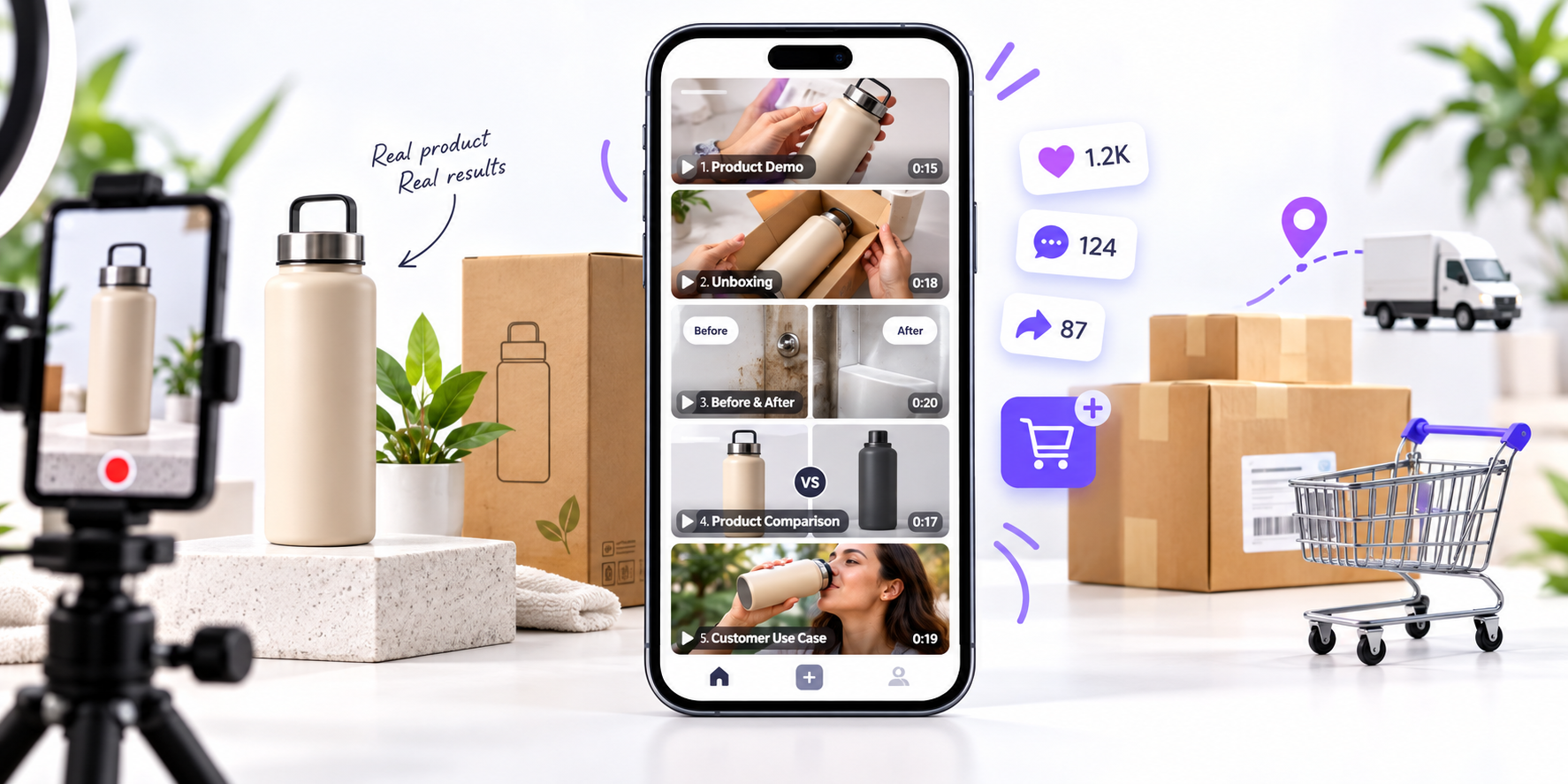 Short-form social media content for dropshipping marketing