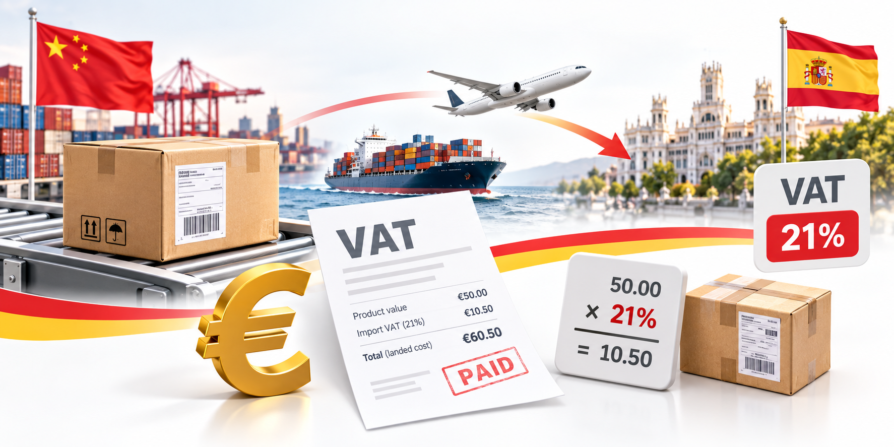 VAT rules for dropshipping from China to Spain