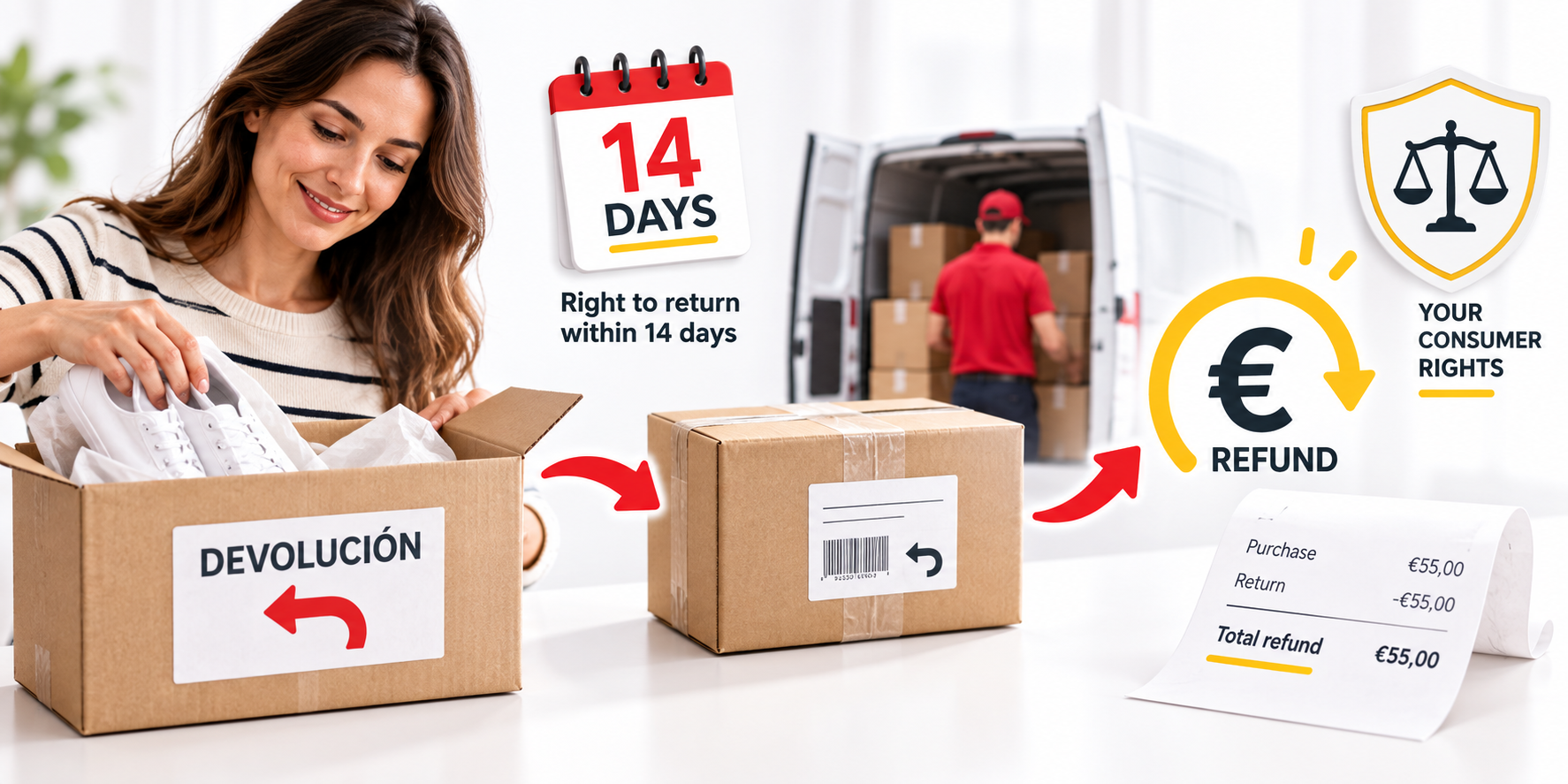 14-day return rights for dropshipping customers in Spain