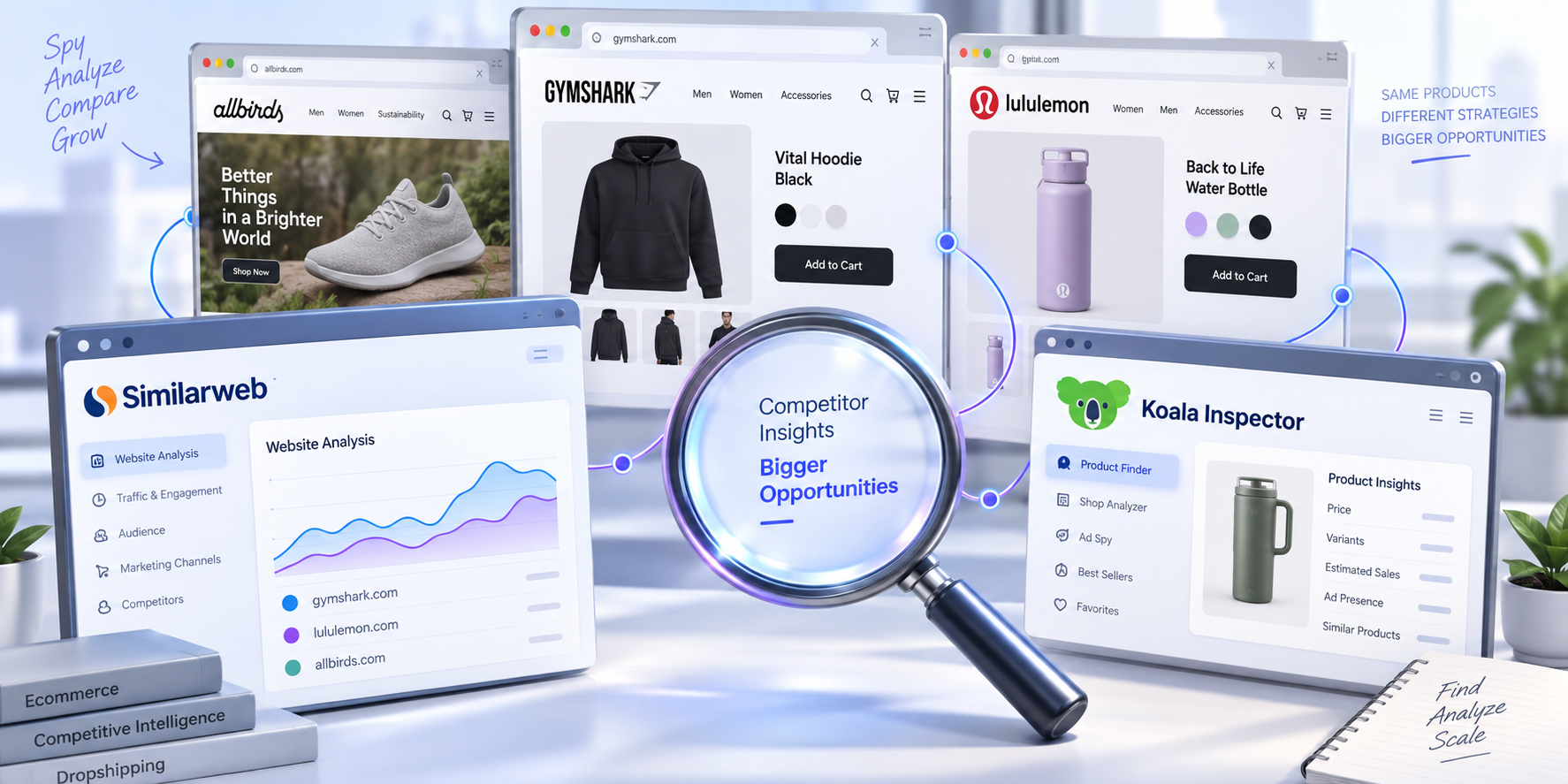 Dropshipping competitor spy tools for Shopify store and traffic research