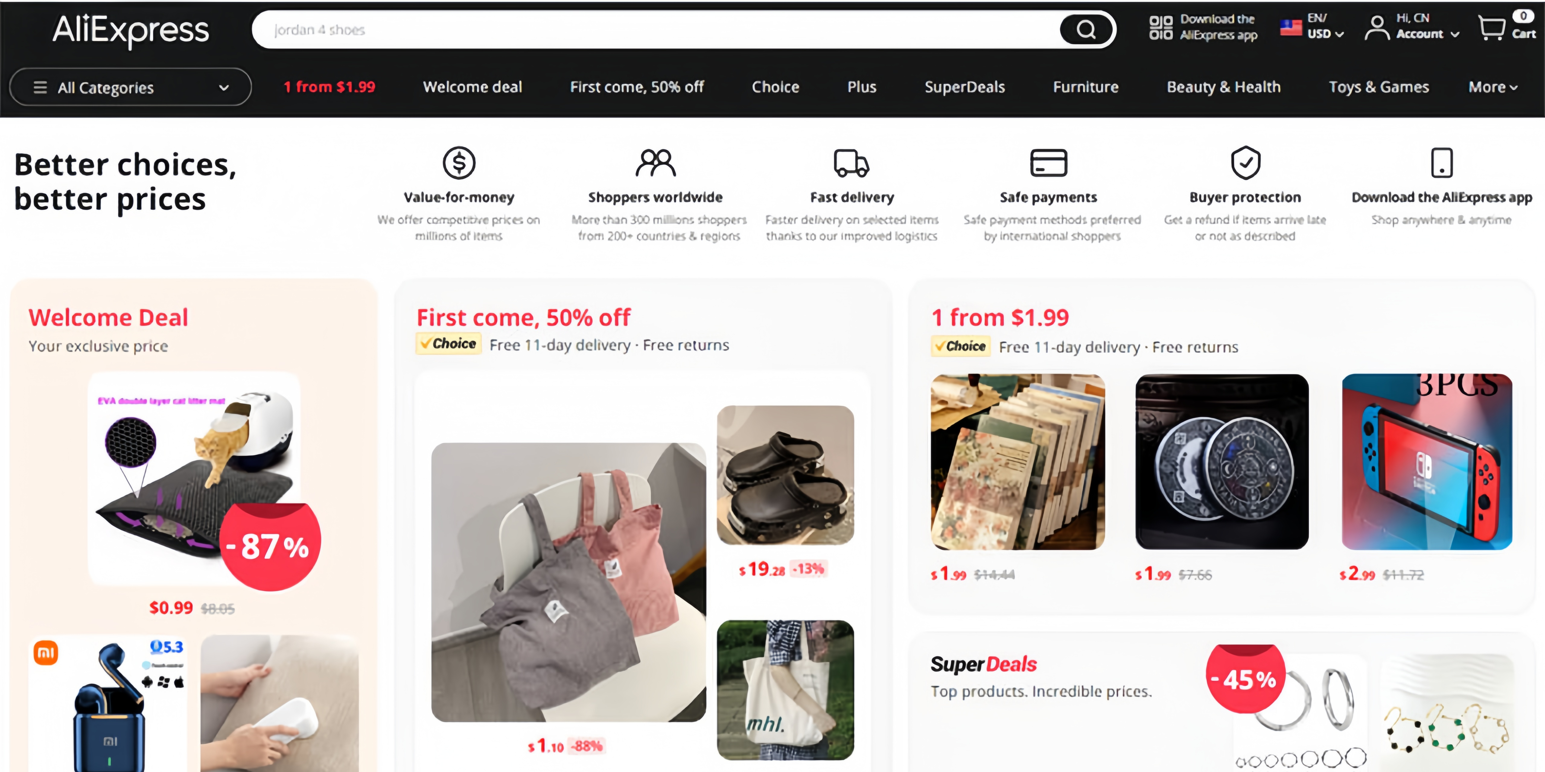 Consumer product variety when comparing AliExpress with Chinabrands alternatives