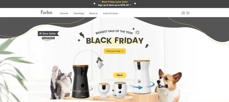 An e-commerce website for pet cameras