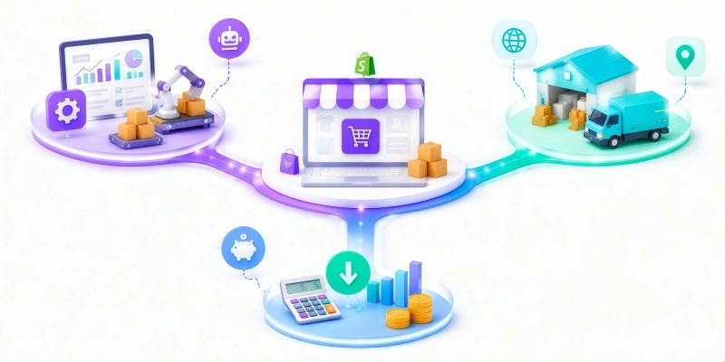 Shopify dropshipping supply chain automation warehouse fulfillment cost management
