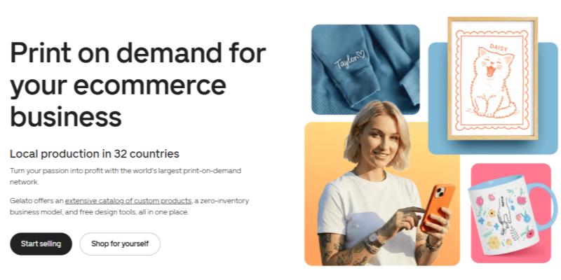 Gelato print-on-demand ecommerce business 