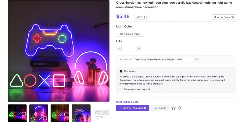 TeemDrop led neon sign logo acrylic backboard light