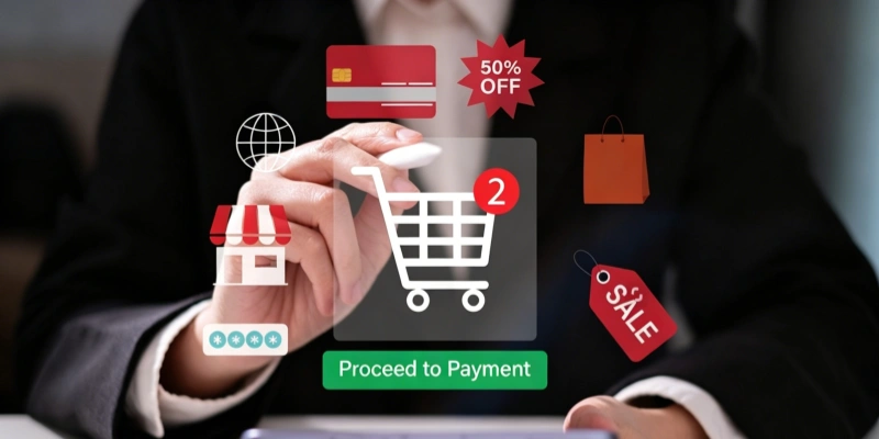 E-commerce shopping cart proceed to payment online checkout
