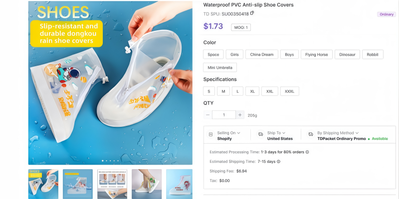 TeemDrop waterproof pvc shoe covers product sourcing