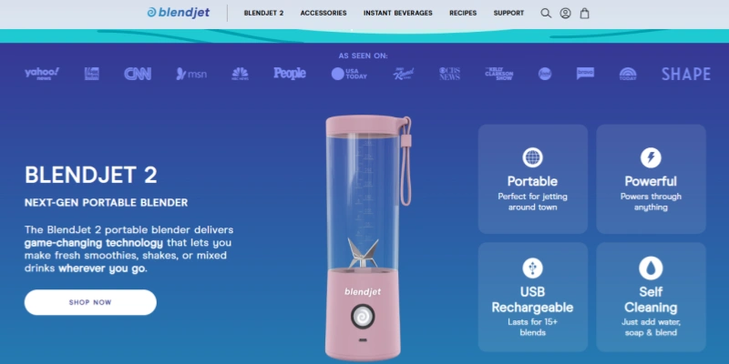 Blendjet homepage portable blender