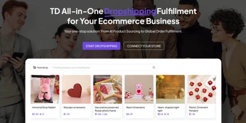 Teemdrop all-in-one dropshipping fulfillment ai sourcing global order