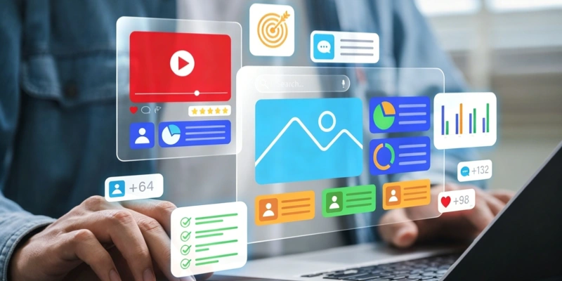 Social media content creator digital dashboard analytics