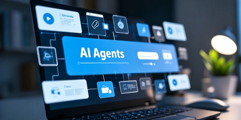 AI agents interface laptop screen automation workflow
