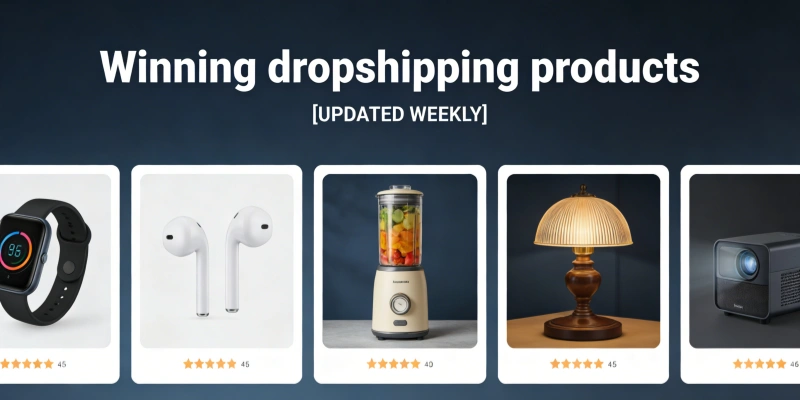 Winning dropshipping products showcase with ratings