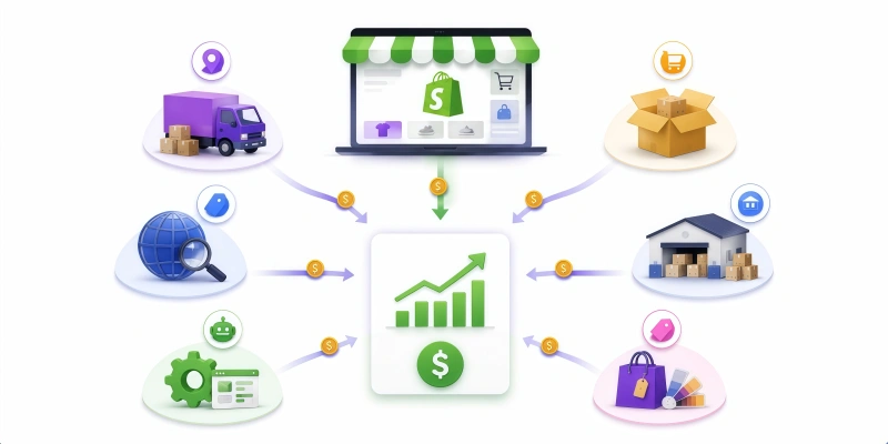 Shopify dropshipping business costs revenue profit