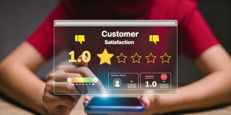 Poor customer satisfaction one star rating e-commerce reviews