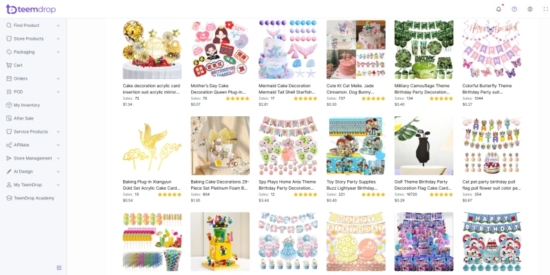 TeemDrop winning products cake decorations birthday party supplies