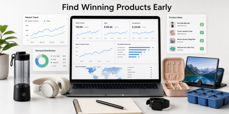 Find winning products early product research tool market trend analytics