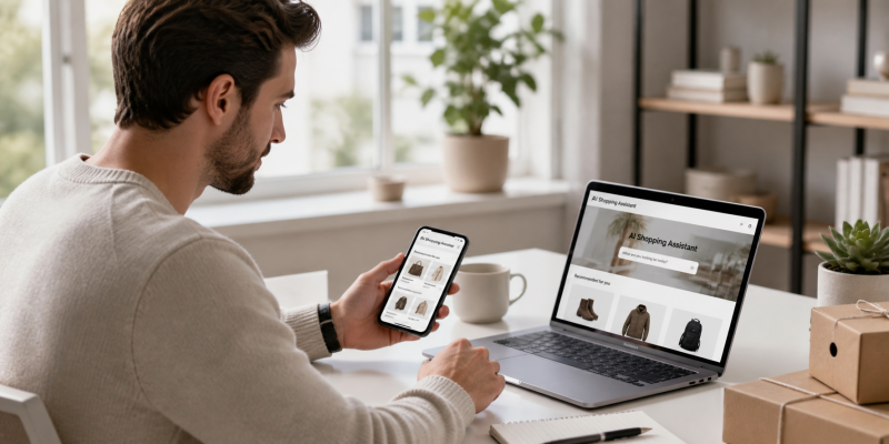 AI shopping assistant helping consumers compare products online