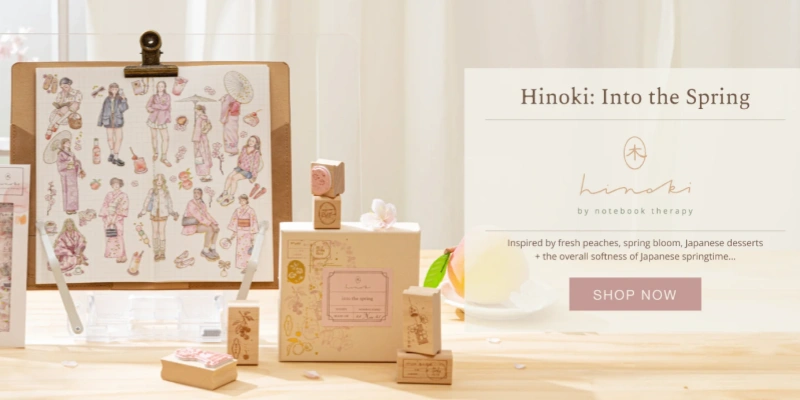 Notebook Therapy hinoki spring collection stationery