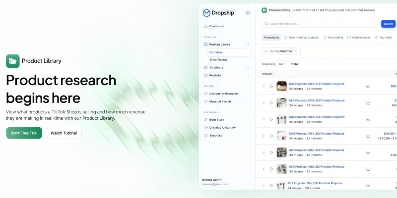Dropship product research library