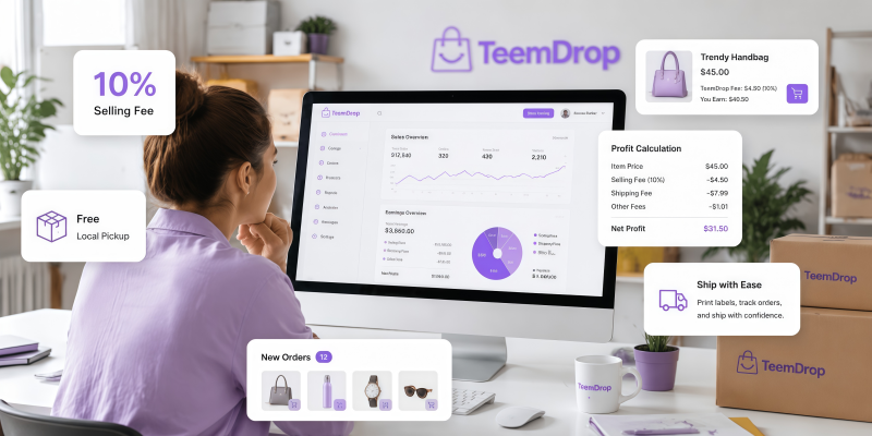TeemDrop seller dashboard profit calculation dropshipping order fulfillment management