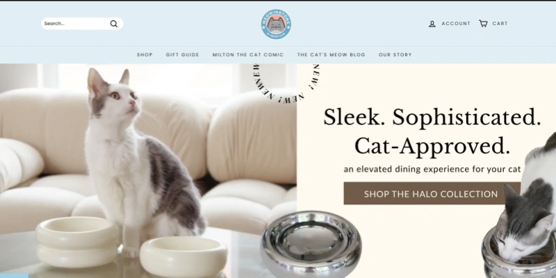 Meowingtons halo collection sleek cat approved elevated cat bowls luxury pet dining