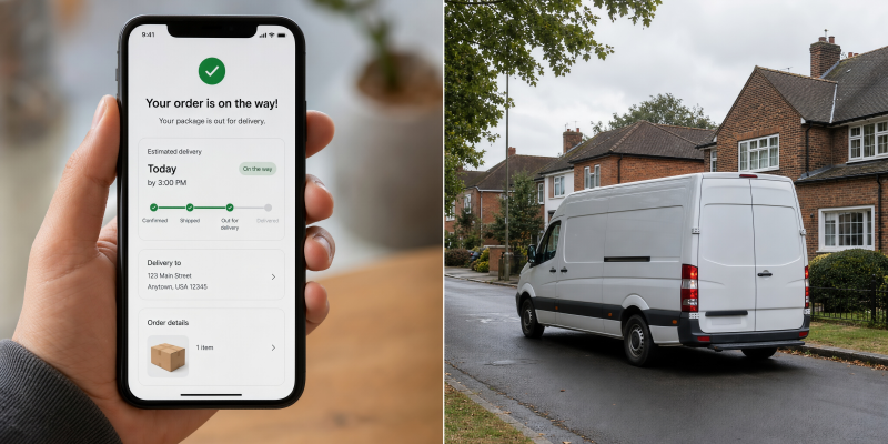 Real time parcel tracking notification and last mile delivery