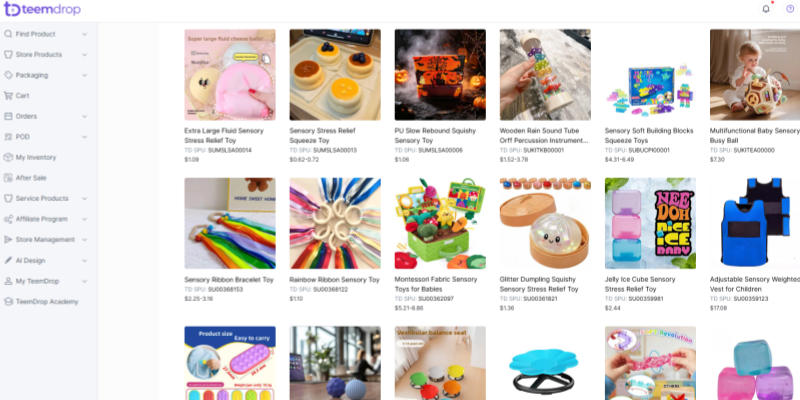 Best toys to dropship including sensory