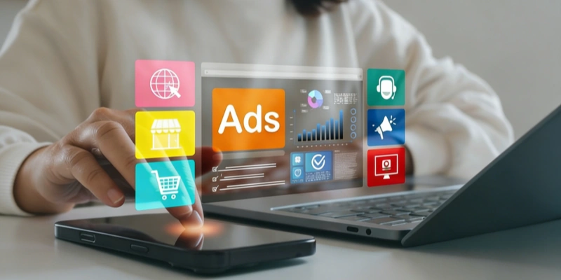 Digital ads marketing ecommerce business analytics