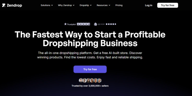 Zendrop fastest way start profitable dropshipping business all-in-one ai platform