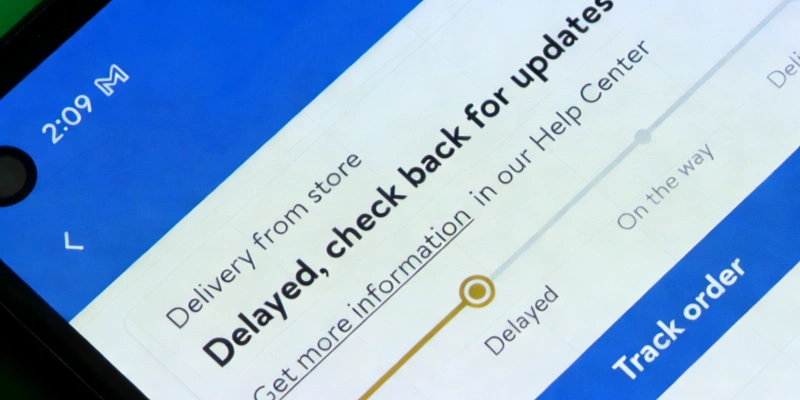 Shipping delay order tracking notification